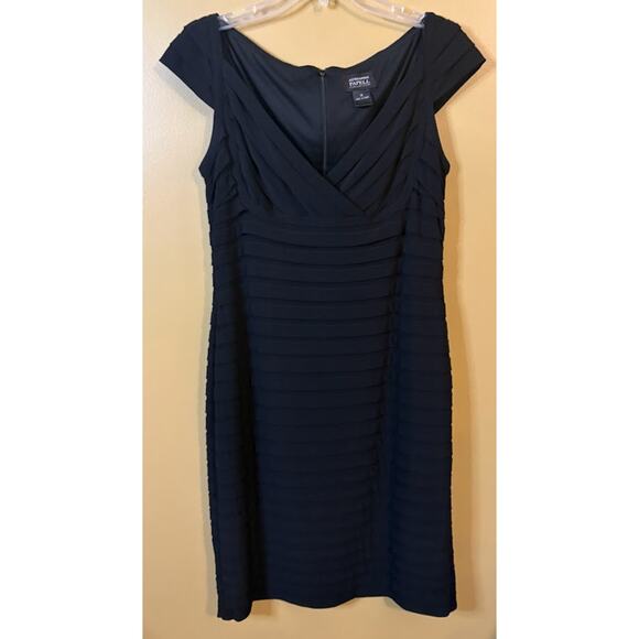 Adrianna Papell Black Sheath Cocktail Dress - Size 14 - Picture 1 of 8